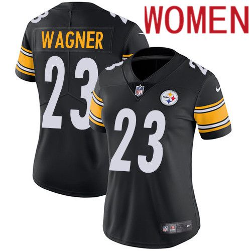 Women Pittsburgh Steelers #23 Mike Wagner Nike Black Vapor Limited NFL Jersey->women nfl jersey->Women Jersey
